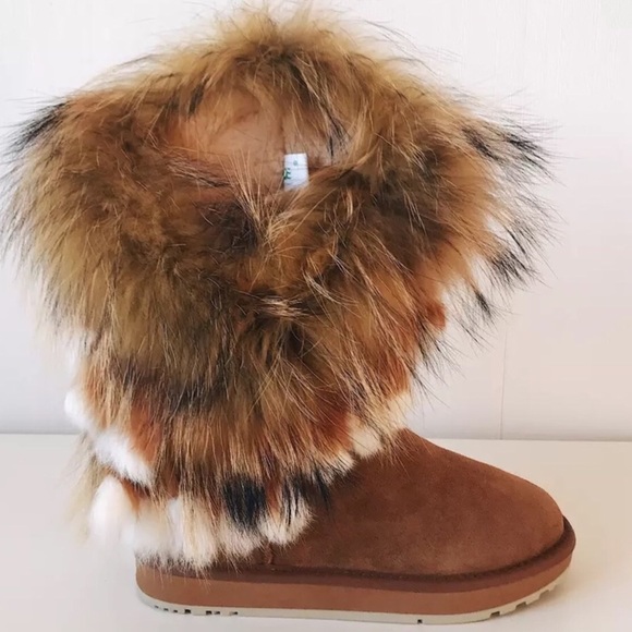 Brown Fur Snow Boot | All Natural Material - Picture 8 of 8